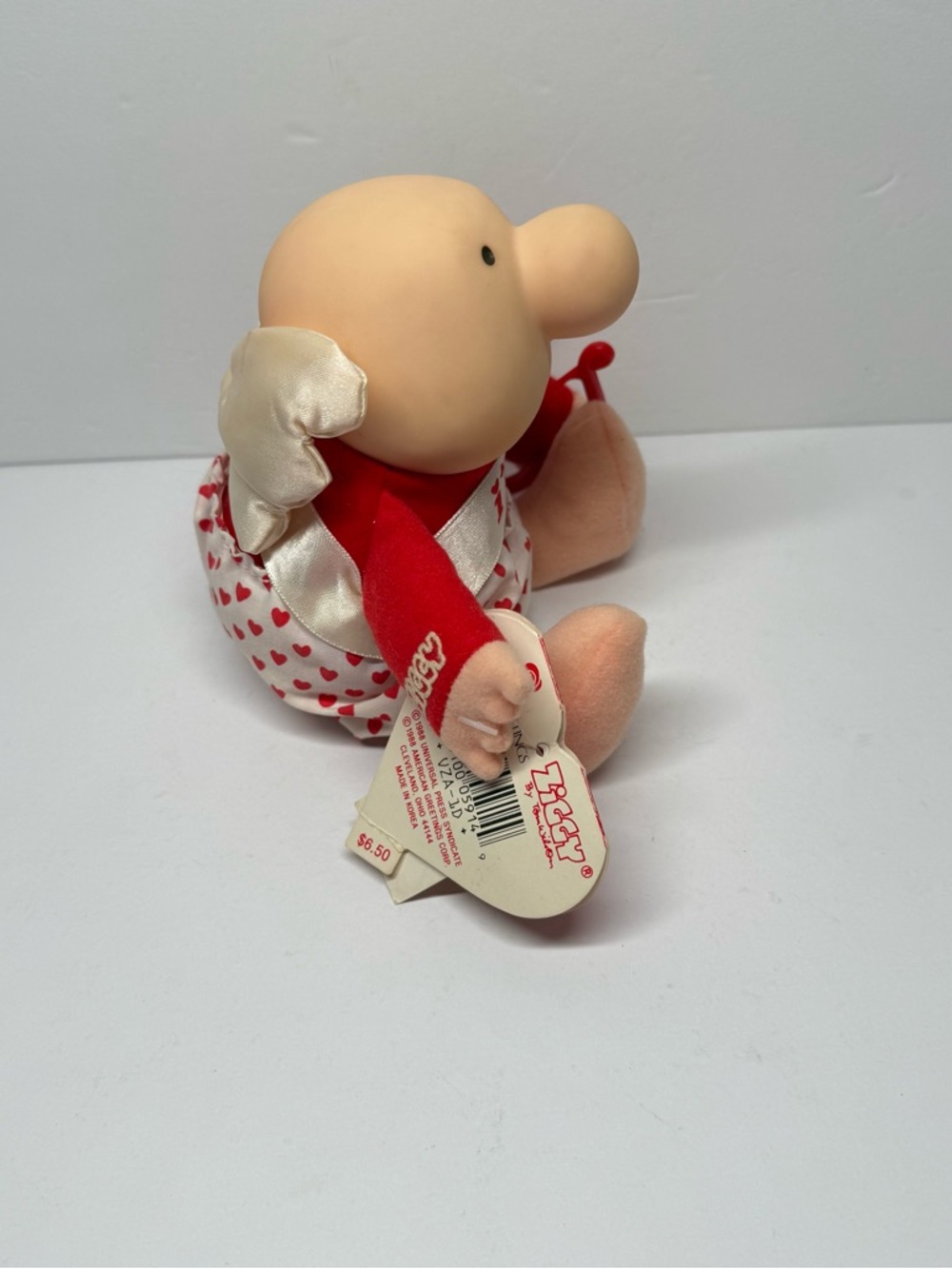 Vintage 1988 Valentine's Day Ziggy Cupid Plush Toy by American Greetings W Tags - Picture 5 of 11